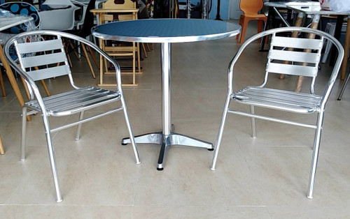 โต๊ะกลมอลูมิเนียม ขา4แฉก/โต๊ะอลูมิเนียมกลม 80 ซม./ T-77 5