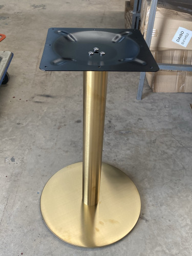 ขาโต๊ะสแตนเลส แฮร์ไลน์ ฐานกลม เสากลม ทำสีทอง รหัส T-217J Gold 2