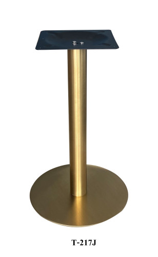 ขาโต๊ะสแตนเลส แฮร์ไลน์ ฐานกลม เสากลม ทำสีทอง รหัส T-217J Gold