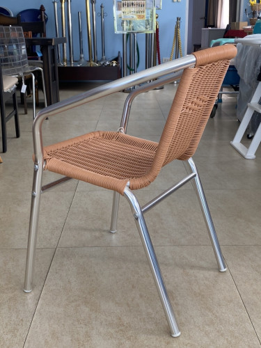 จำหน่าย เก้าอี้อลูมิเนียมแท้ ที่นั่งหวายเทียม /เฟอร์นิเจอร์ในสวน  รหัส CD-114 1