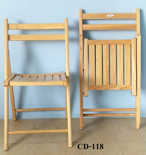 เก้าอี้ไม้ยางพาราพับได้ สีธรรมชาติ /เก้าอี้พับเกรดงานส่งออก_ รหัส CD-118 3