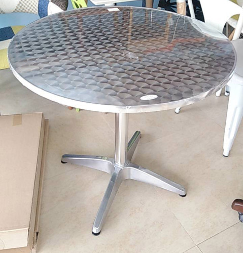 โต๊ะกลมอลูมิเนียม ขา4แฉก/โต๊ะอลูมิเนียมกลม 80 ซม./ T-77 4