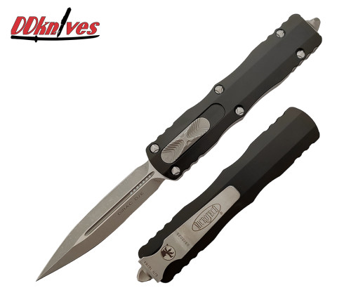มีดออโต้ Microtech Dirac D/E OTF Automatic Knife Apocalyptic Blade, Black Handles (225-10AP)