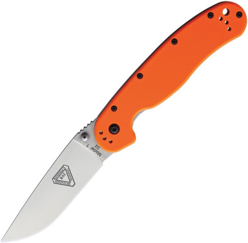 มีดพับ Ontario RAT Model 1 Folding Knife Satin D2 Plain Blade, Orange Nylon Handles (8867OR)