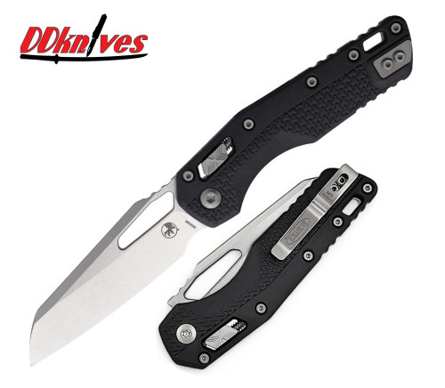 มีดพับ Microtech MSI RAM-LOK Folding Knife Stonewash Blade, Black Handles (210T-10PMBK)