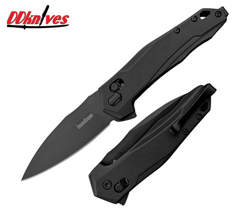 มีดพับ Kershaw Monitor DuraLock Knife D2 Black Oxide Spear Point Blade, Black GFN Handles (2041)