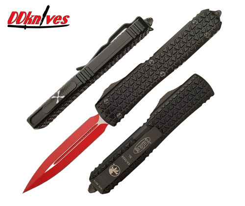 มีดออโต้ Microtech Ultratech Sith Lord D/E OTF Automatic Knife Red Blade, Black Handles (122-1SL)