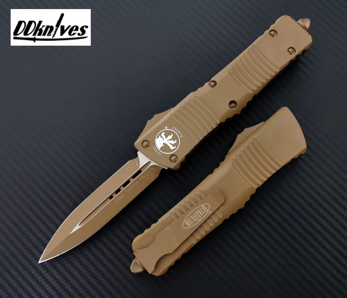 มีดออโต้ Microtech Combat Troodon Tan Cerakote D/E OTF Automatic Knife, Tan Handles (142-1CTA)