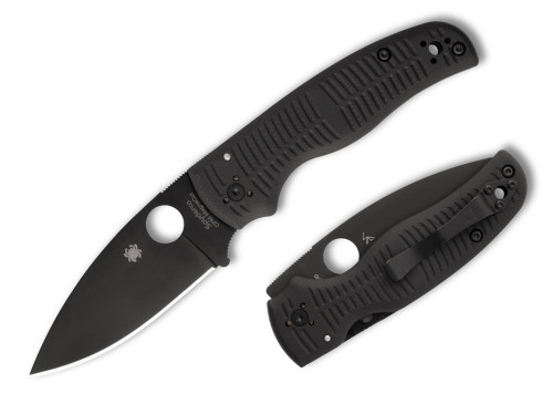 มีดพับ Spyderco Shaman Salt CPM-MagnaCut Black DLC Plain Blade, Black G10 Handles (C229GMCBKP)