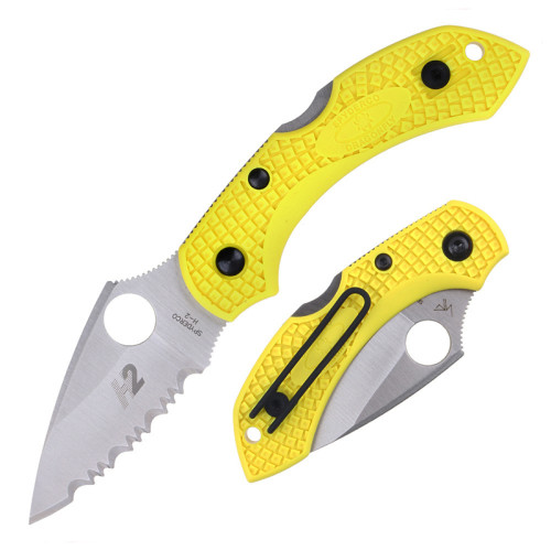 มีดพับ Spyderco Dragonfly2 Salt H2 Serrated Blade, Yellow FRN Handles (C28SYL2)