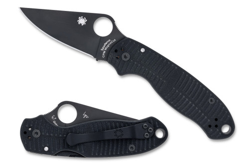 มีดพับ Spyderco Para 3 Salt Compression Lock Knife CPM-MagnaCut Plain Blade, Black G10 (C223GMCBKP)
