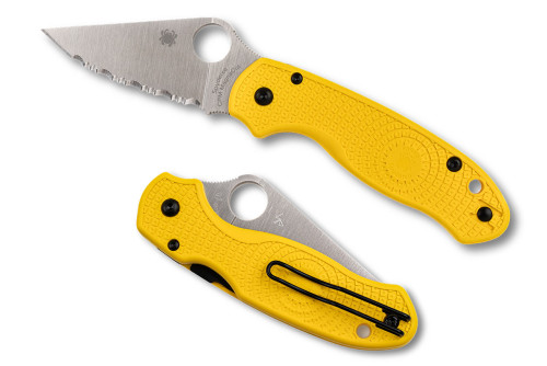 มีดพับ Spyderco Para 3 Salt Lightweight CPM-MagnaCut Satin Serrated Blade, Yellow FRN (C223SYL)