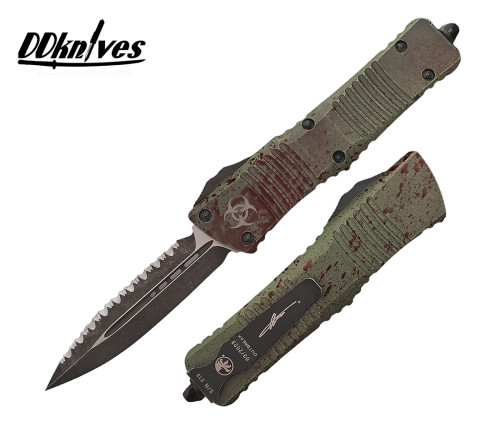 มีดออโต้ Microtech Combat Troodon OTF Auto Knife Apocalyptic Blade, Outbreak Handles (142-3OBDS)