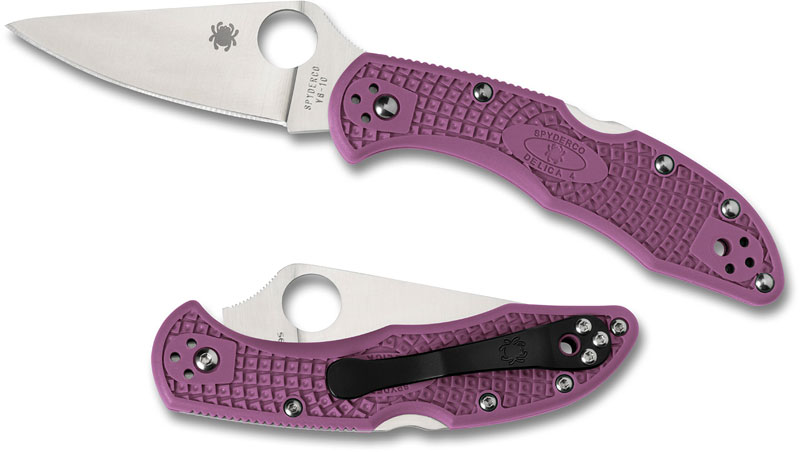 มีดพับ Spyderco Delica Flat Ground Purple (C11FPPR)