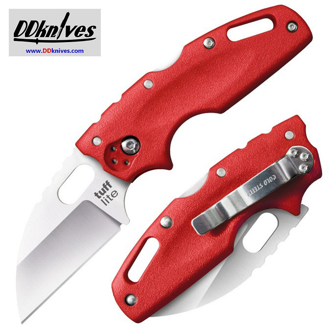 มีดพับ Cold Steel Tuff Lite Folding Knife Plain Blade, Red Griv-Ex Handles (20LTR)