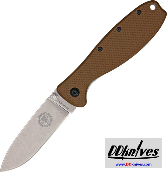 มีดพับ ESEE Zancudo Stonewashed D2 Blade, Coyote FRN and Stainless Steel Handles (BRKR2CB)