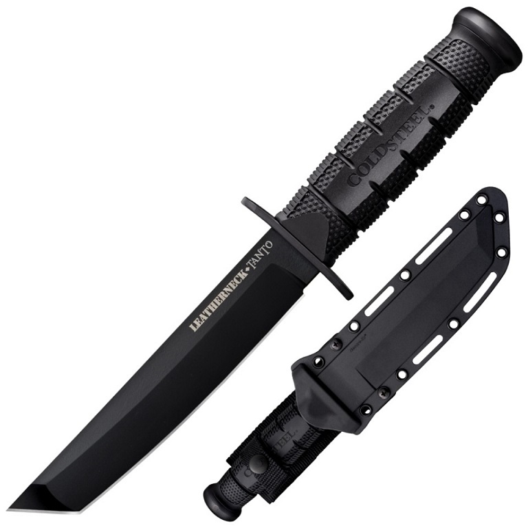 มีดใบตาย Cold Steel Leatherneck-Tanto Fixed D2 Black Powder Coated Blade, Griv-Ex Handles (39LSFCT)