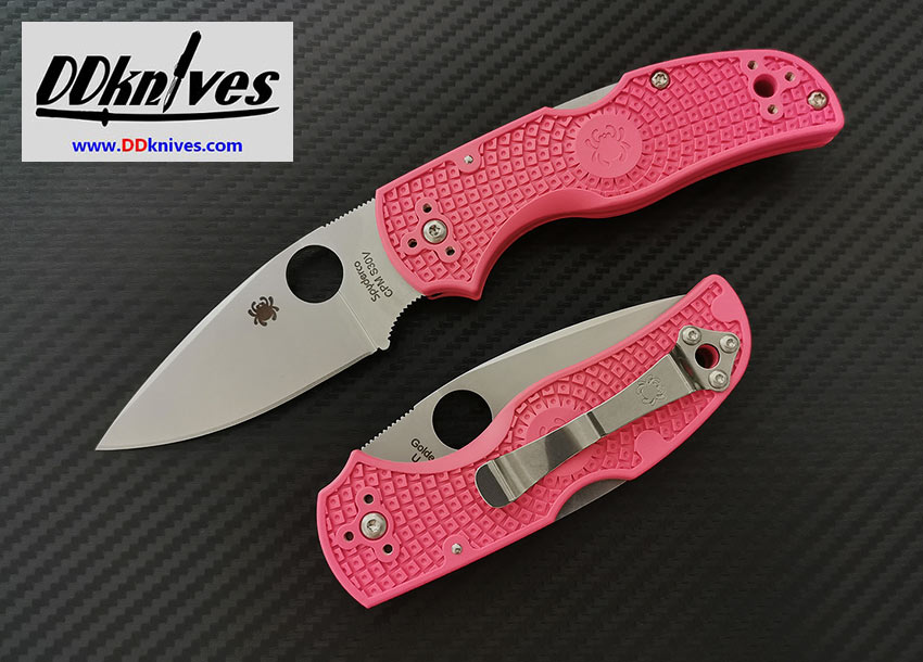 มีดพับ Spyderco Native 5 Folding Knife S30V Satin Plain Blade, Pink FRN ...