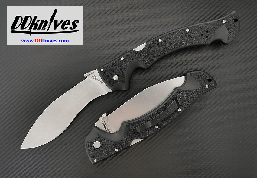 มีดพับ Cold Steel Rajah II Folding Knife AUS-10A Stonewash Blade, Griv-Ex Handles (62JL)