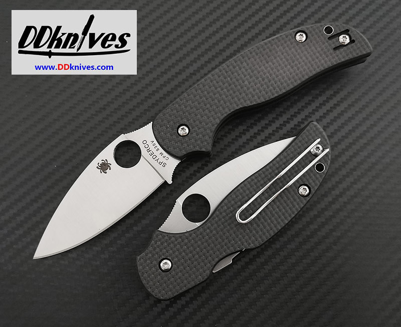 มีดพับ Spyderco Sage 5 Folding Knife S30V Plain Blade, Carbon Fiber/G10 Handles (C123CFPCL)
