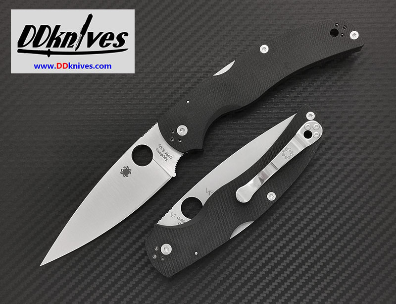มีดพับ Spyderco Native Chief Folding Knife S30V Satin Plain Blade, Black G10 Handles (C244GP)