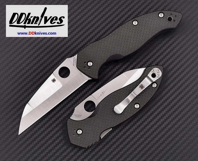 มีดพับ Spyderco Canis Folding Knife S30V Satin Plain Blade, Carbon Fiber/G10 Handles (C248CFP)