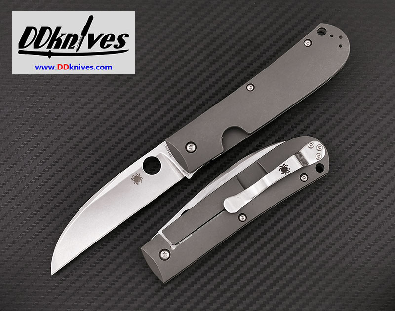 มีดพับ Spyderco SwayBack Folding Knife CTS-XHP Stonewashed Blade, Titanium Handles (C249TIP)