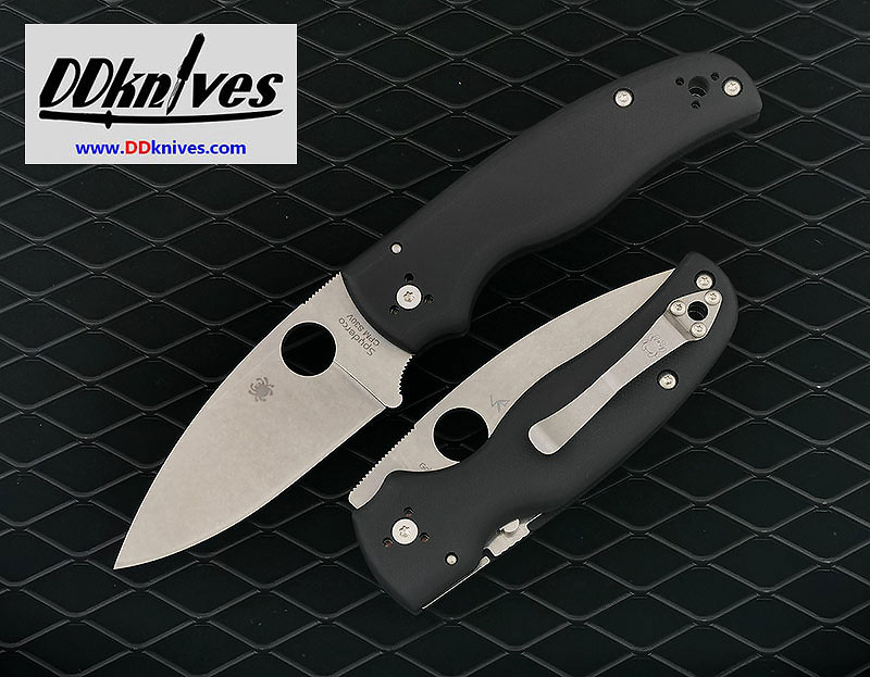 มีดพับ Spyderco Shaman Folding Knife S30V Stonewash Plain Blade, Matte G10 Handles (C229GP)