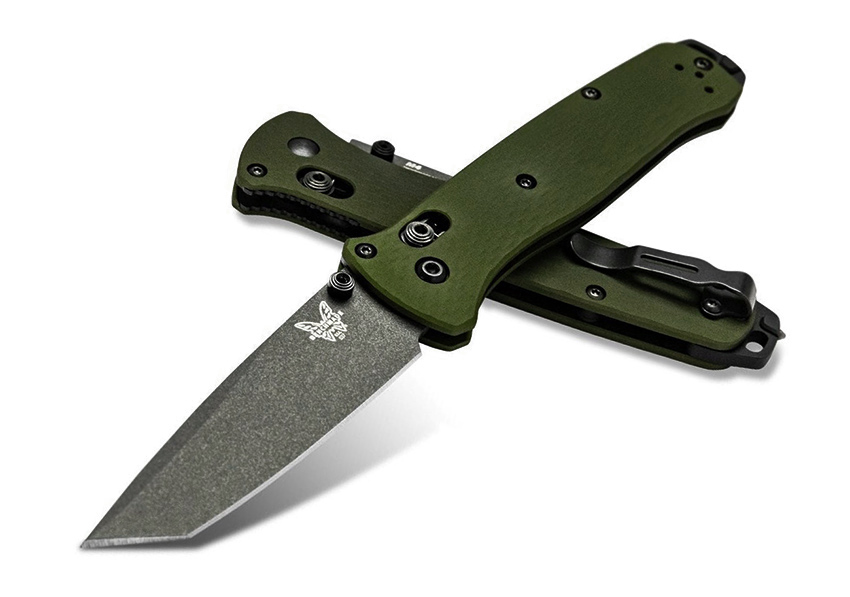 มีดพับ Benchmade Bailout CPM-M4 Tanto Plain Blade, Woodland Green Aluminum Handles (537GY-1)
