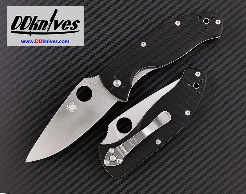 มีดพับ Spyderco Tenacious Plain Blade, G10 Handles (C122GP)