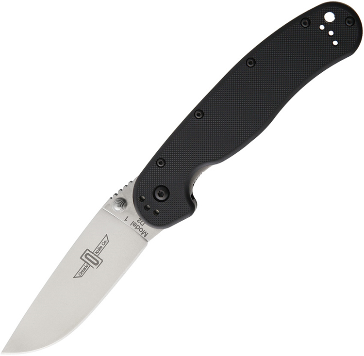 มีดพับ Ontario RAT Model 1 Folding Knife Satin D2 Plain Blade, Black Nylon Handles (8867)