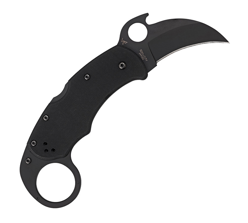 มีดคารัมบิท Spyderco Karahawk Folding Karambit VG10 Black Blade, Black G10 Handles (C170GBBKP)