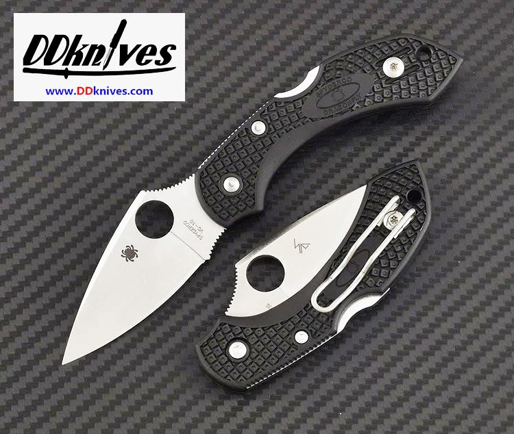 มีดพับ Spyderco Dragonfly 2 VG10 Plain Blade, Black FRN Handles (C28PBK2)