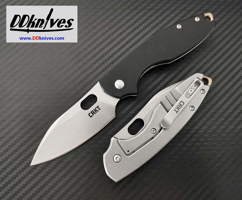 มีดพับ CRKT Pilar III Folding Knife D2 Stonewashed Plain Blade, Black G10 Handles (5317D2)