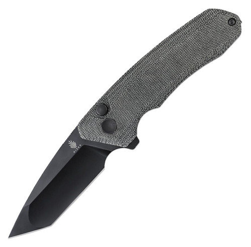 มีดพับ Kizer Mad Tanto Button Lock Knife 154CM Black Blade, Black Micarta Handles (V4602C1)