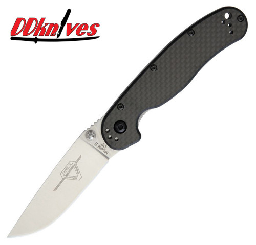 มีดพับ Ontario RAT Model 2 Folding Knife D2 Satin Plain Blade, Carbon Fiber/G10 Handles (8832)