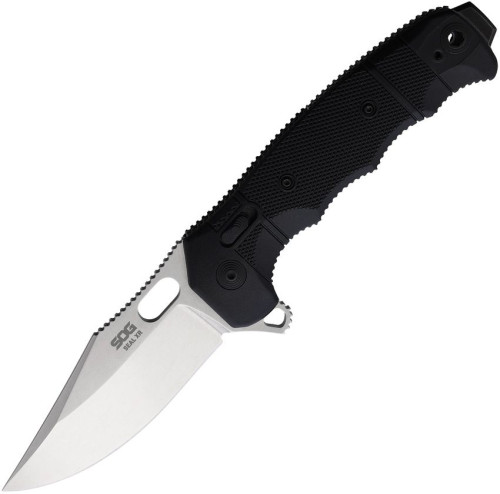 มีดพับ SOG SEAL XR Flipper Knife Stonewash S35VN Clip Point Blade, Black GRN Handles (12-21-11-57)