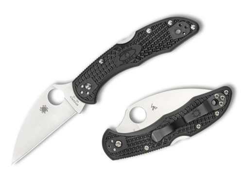 มีดพับ Spyderco Delica 4 Wharncliffe Folding Knife VG10 Plain Blade, Black FRN Handles (C11FPWCBK)