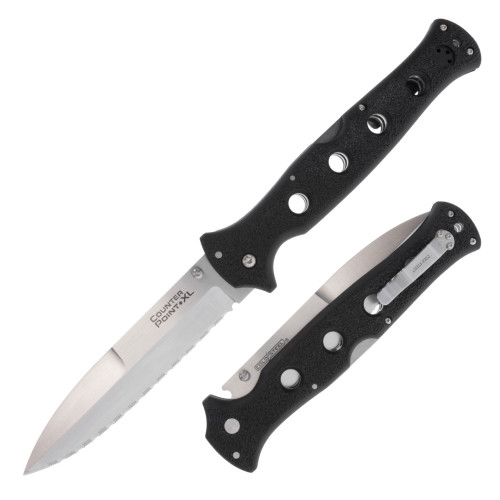 มีดพับ Cold Steel Counter Point XL Folding Knife AUS-10A Serrated Blade, Griv-Ex Handles (10AAS)