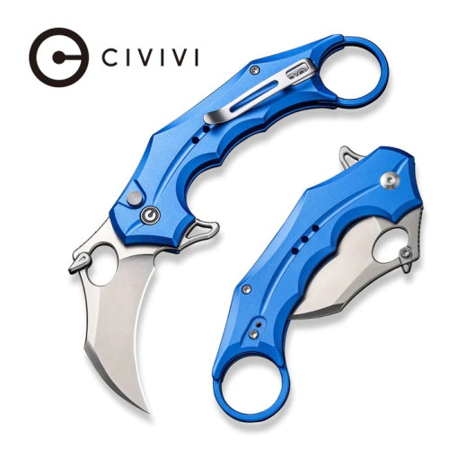 มีดคารัมบิท CIVIVI Incisor II Karambit Knife Nitro-V Satin Hawkbill Blade, Blue Handles (C16016B-2)