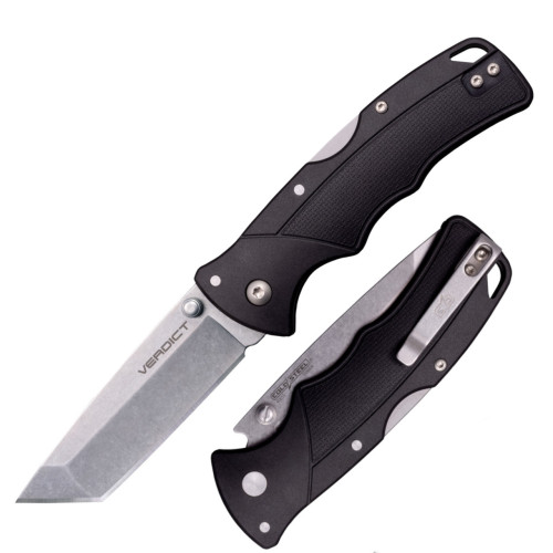 มีดพับ Cold Steel Verdict Folding Knife 4116 Tanto Blade, Black GFN Handles (FL-C3TSS)