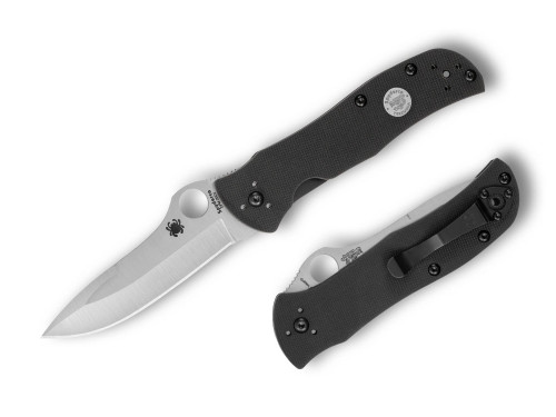มีดพับ Spyderco Starmate Terzoula Liner Lock Knife Black Peel-Ply G-10, Sprint Run (C55G20CVP)