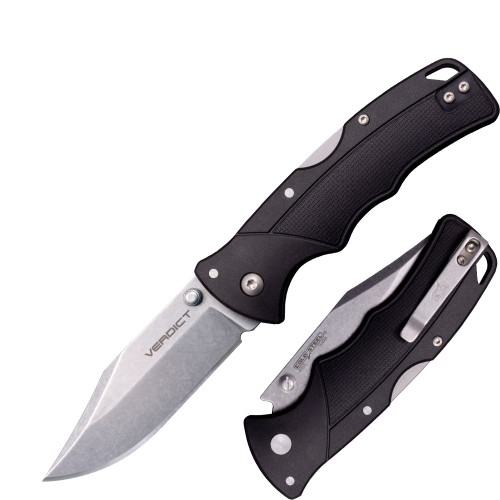มีดพับ Cold Steel Verdict Folding Knife 4116 Clip Point Blade, Black GFN Handles (FL-C3CPSS)
