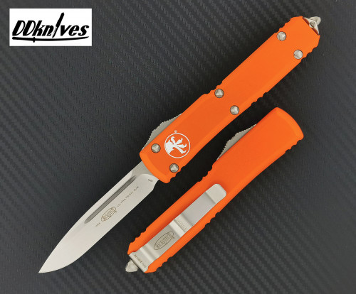 มีดออโต้ Microtech Ultratech S/E OTF Automatic Knife Stonewash Blade, Orange Handles (121-10OR)