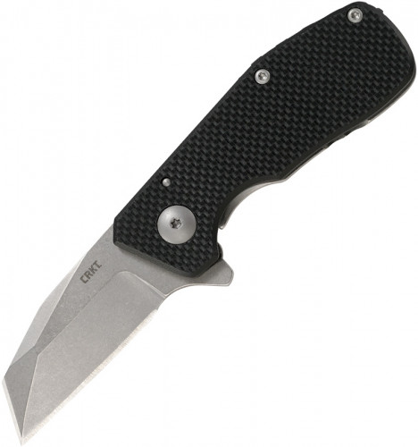 มีดพับ CRKT Razelcliffe Compact Flipper Knife Stonewashed Blade, Black G10 Handles (4021G)