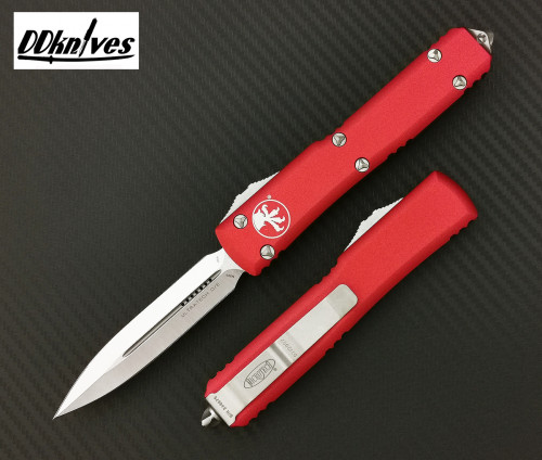 มีดออโต้ Microtech Ultratech D/E OTF Automatic Knife Satin Blade, Red Handles (122-4RD)
