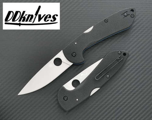 มีดพับ Spyderco Siren Folding Knife LC200N Satin Plain Blade, Black G10 Handles (C247GP)