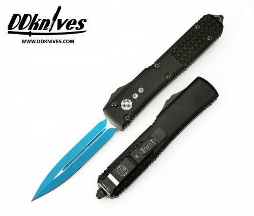 มีดออโต้ Microtech Ultratech Jedi Knight D/E OTF Automatic Knife Blue Blade, Black Handles (122-1JK)