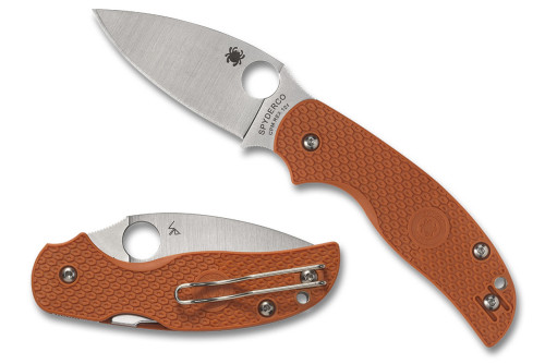 มีดพับ Spyderco Sage 5 Lightweight CPM-REX 121 Satin Blade, Burnt Orange FRN Handles (C123BORP)