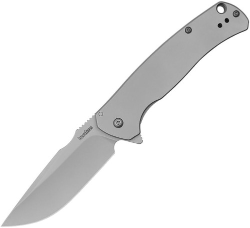 มีดพับ Kershaw Scour Frame Lock Assisted Knife Bead Blast Blade, Gray Stainless Steel Handles (1416)